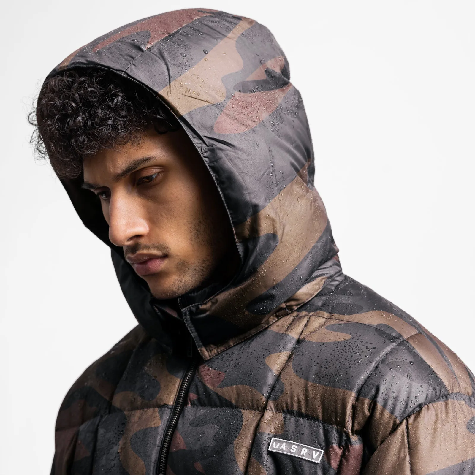 0551. Weather-Ready Down Puffer Jacket - Rust Camo