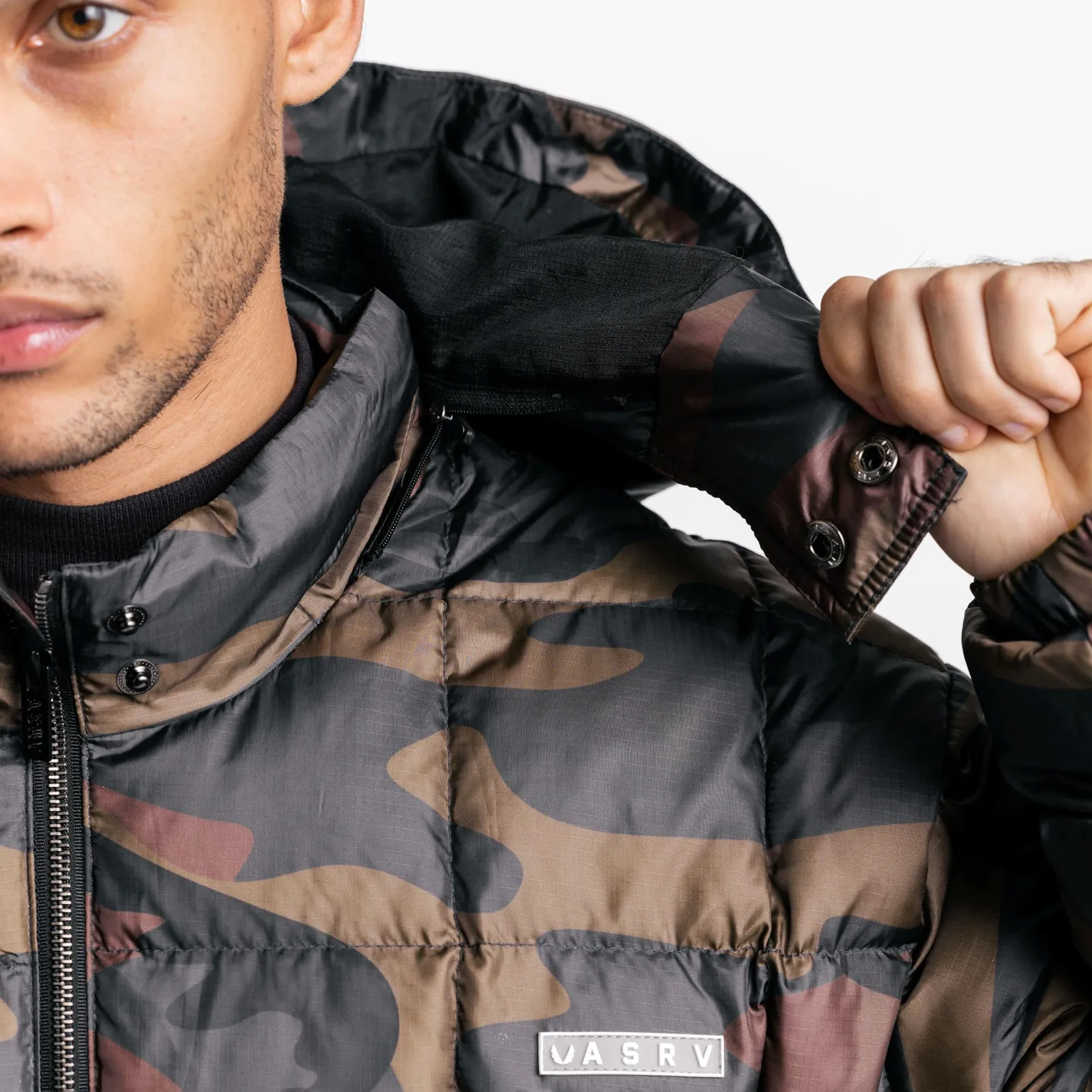 0551. Weather-Ready Down Puffer Jacket - Rust Camo