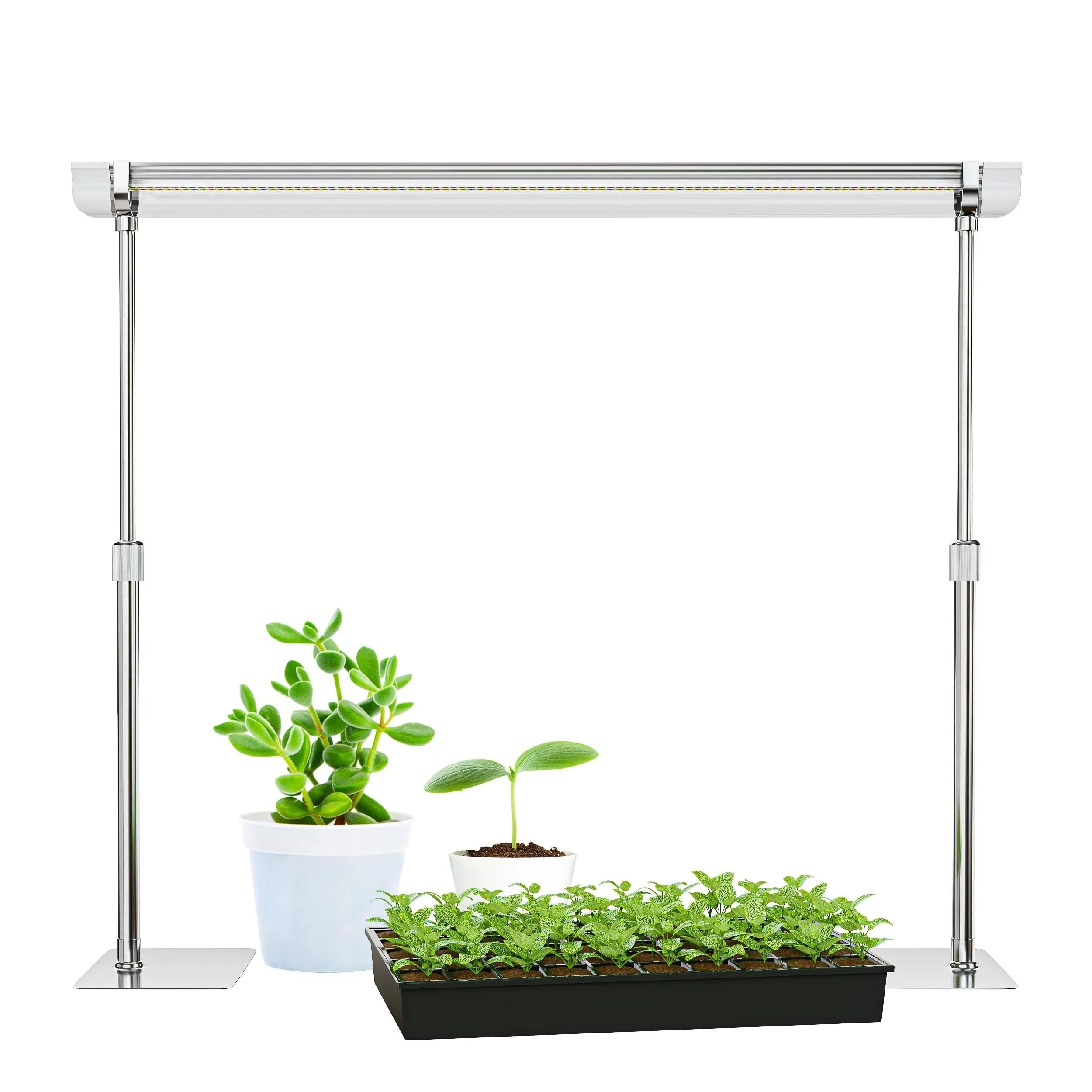 2ft LED Grow Light For Seed Starting With Stand, Indoor Grow Lights For Seedlings, Height Adjustable Seed Starter Light Full Spectrum Table Top Grow Light For Indoor Growing Vegetables, Plants