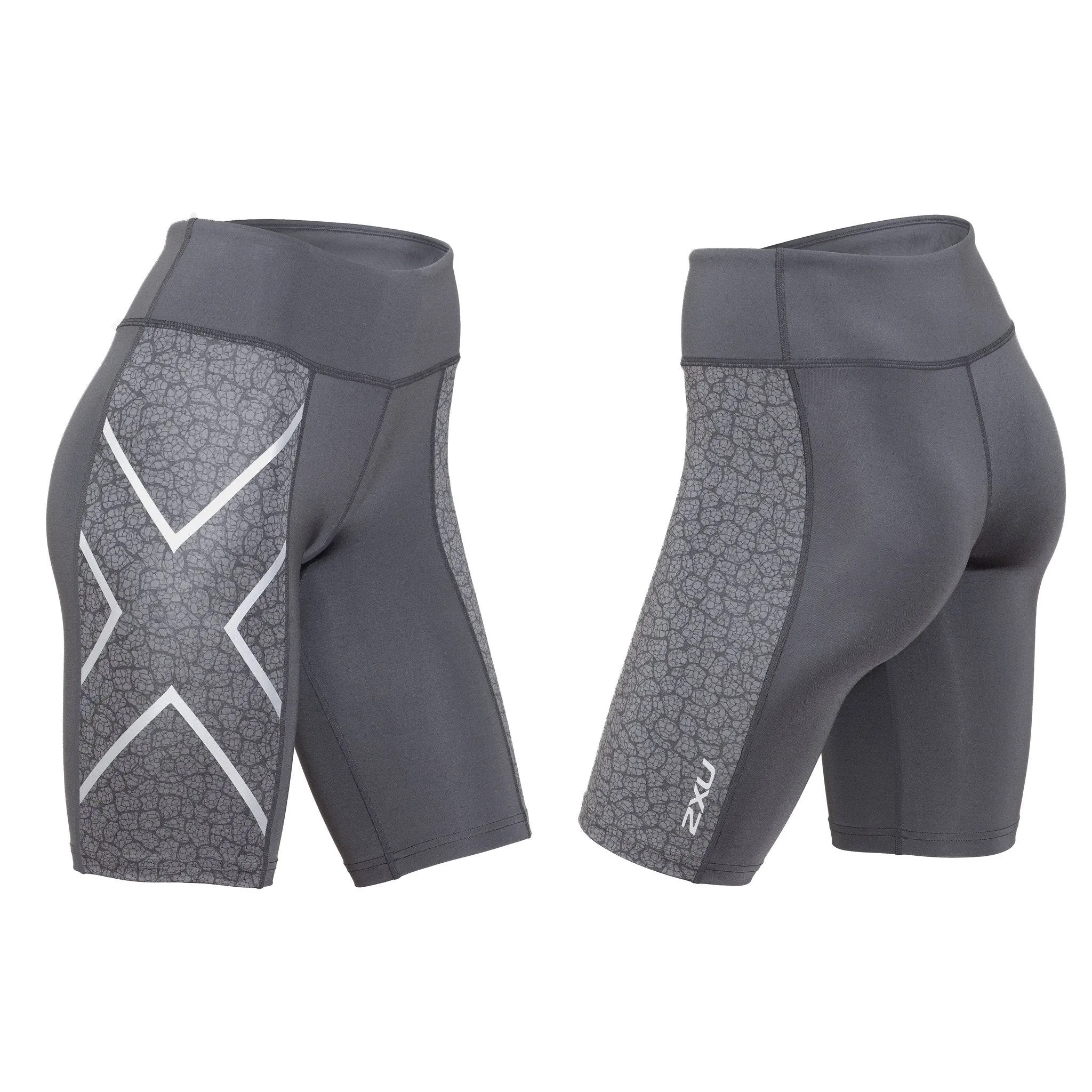 2XU WOMEN'S PTN MID-RISE COMP SHORTS- WA3845B (DST/BNP)