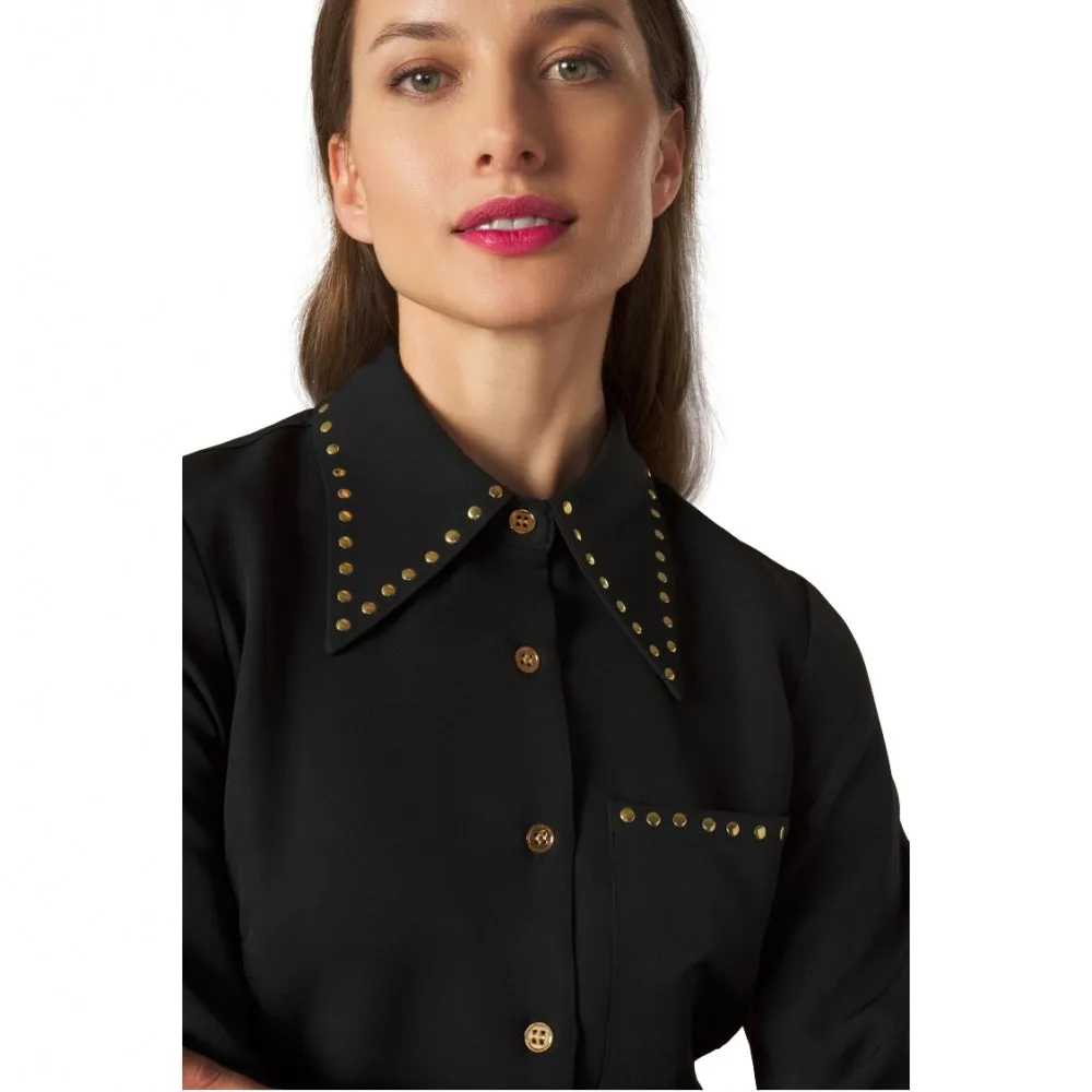 4-A1067 Nicole Black/Gold Shirt Dress