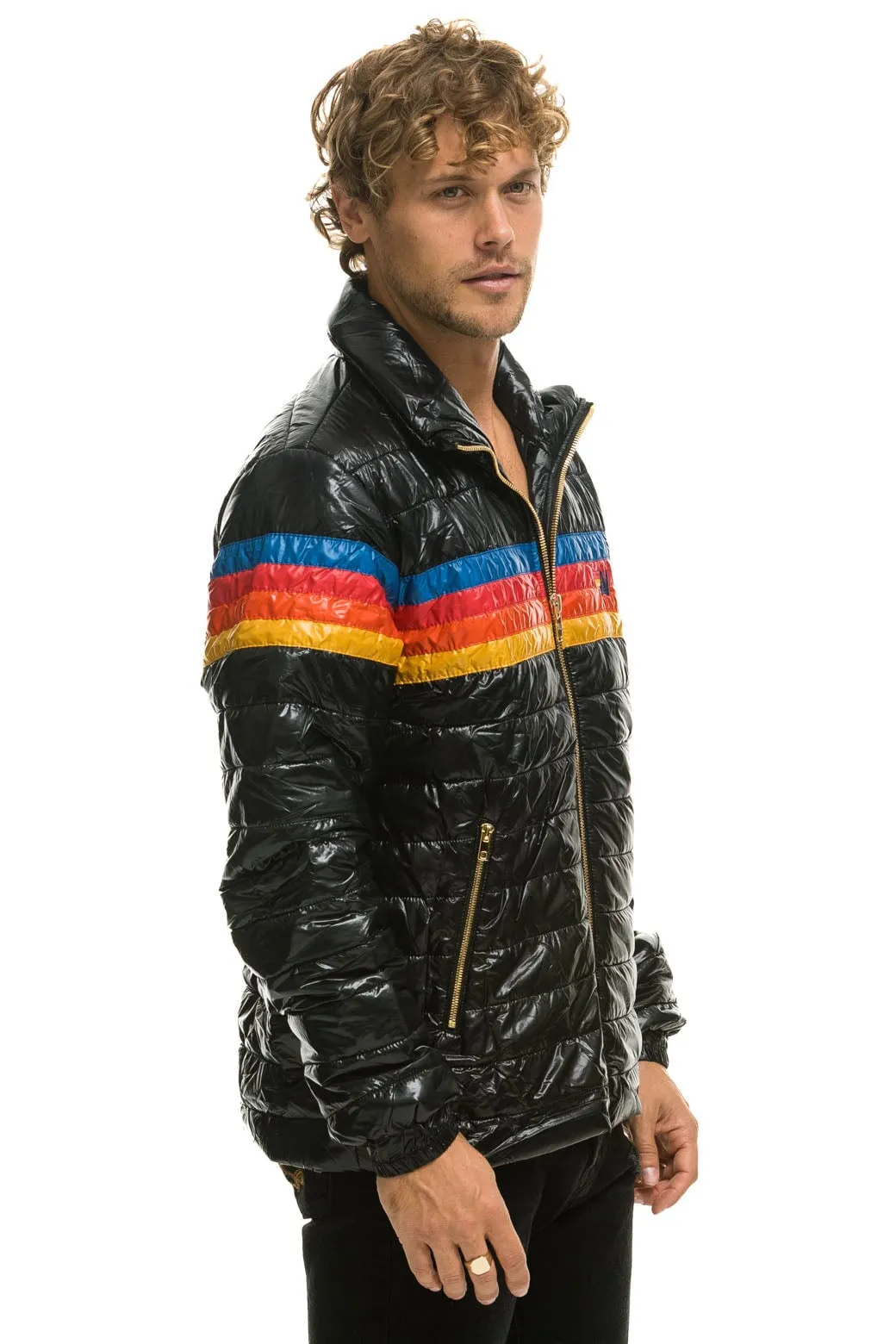 4 STRIPE TRAVELER JACKET - GLOSSY BLACK