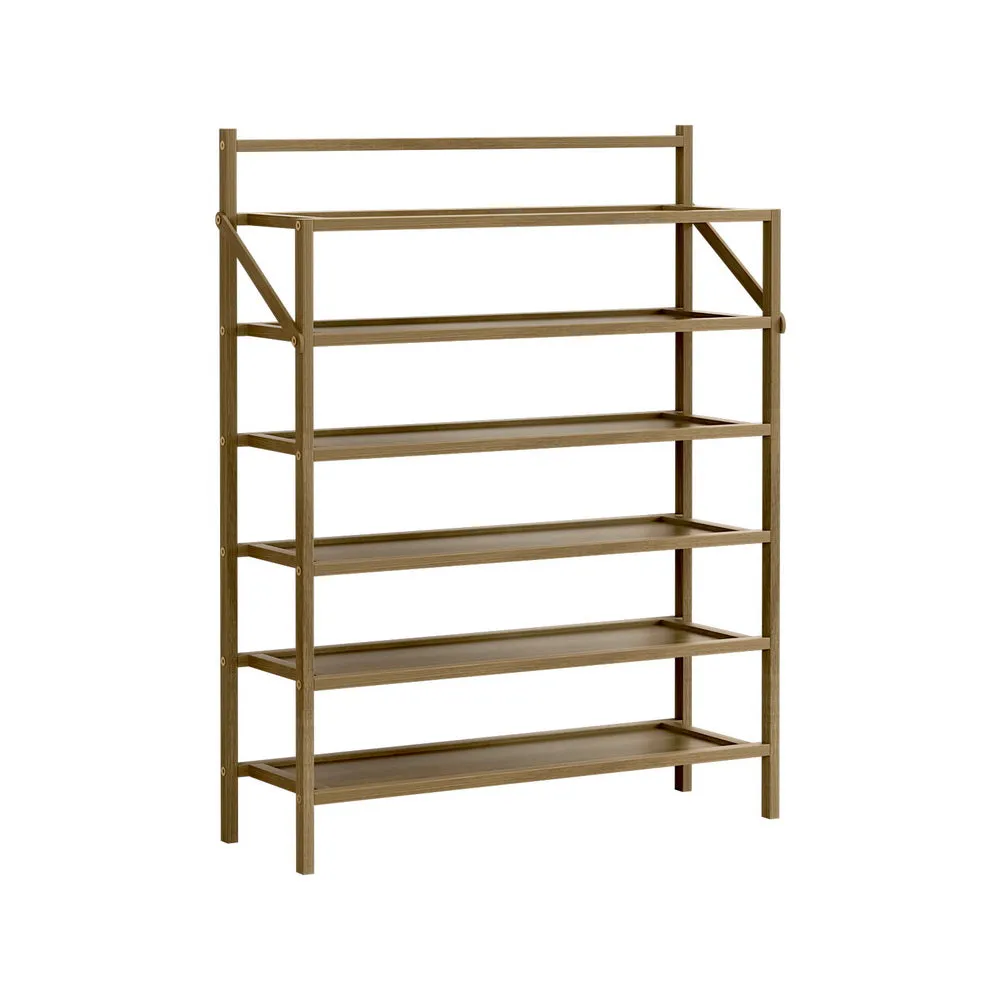 6-Tier Foldable Bamboo Shoe Rack, Fits 18 Pairs - Artiss