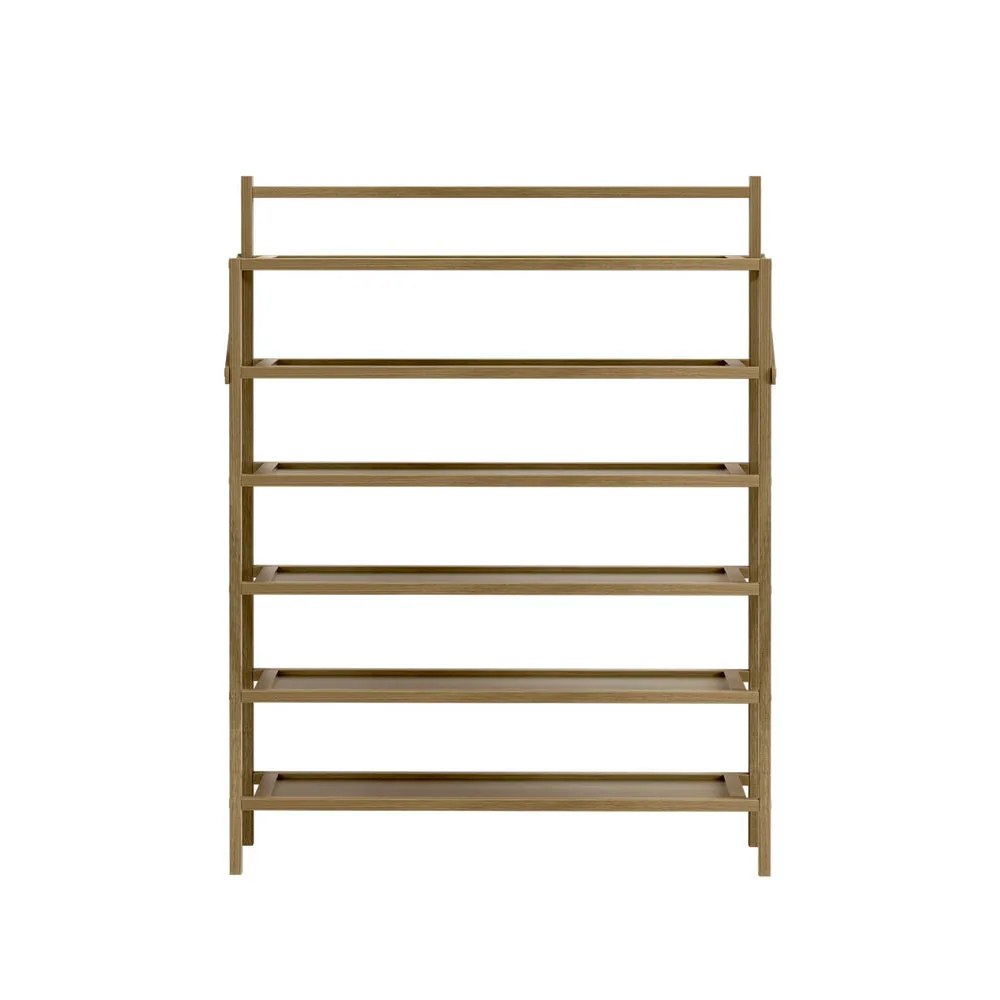 6-Tier Foldable Bamboo Shoe Rack, Fits 18 Pairs - Artiss