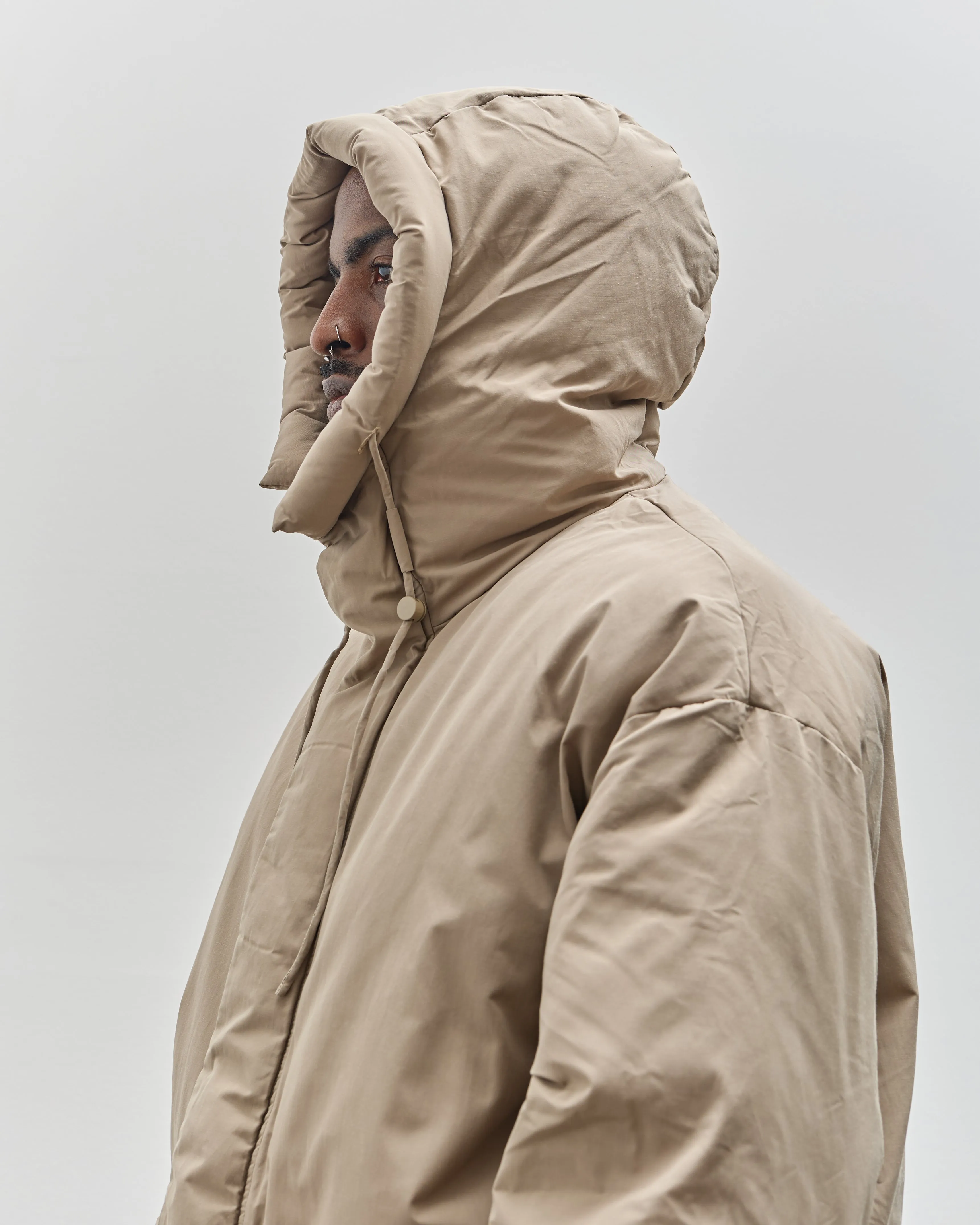 7115 by Szeki Unisex Hooded Puffer, Taupe