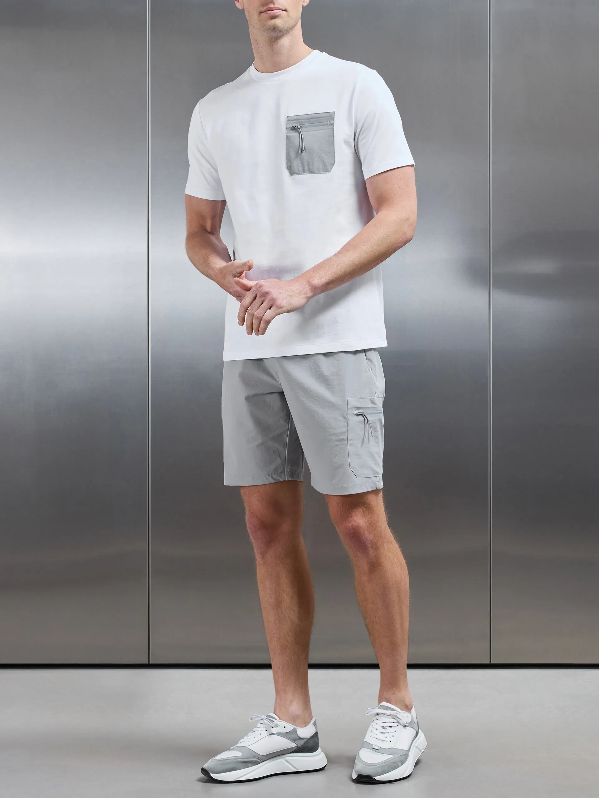 Active Cargo Short in Mid Grey