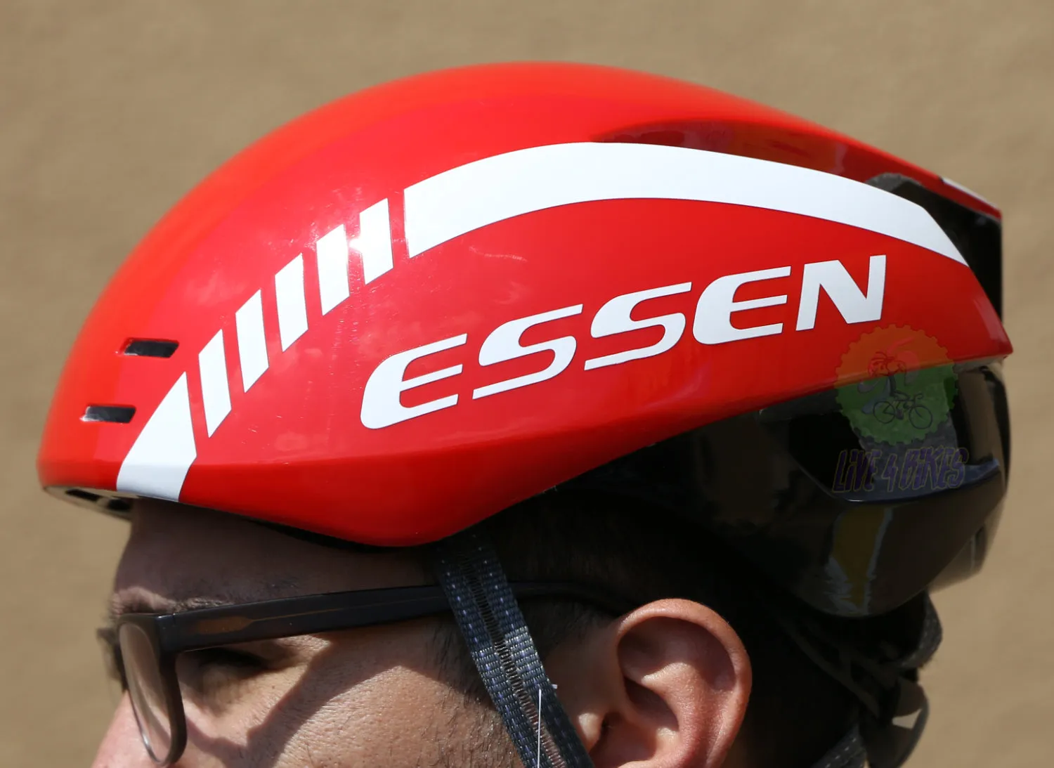 Adult bicycle Helmet Essen Aero Road Bike Helmet Red White Men or Women -Live4Bikes