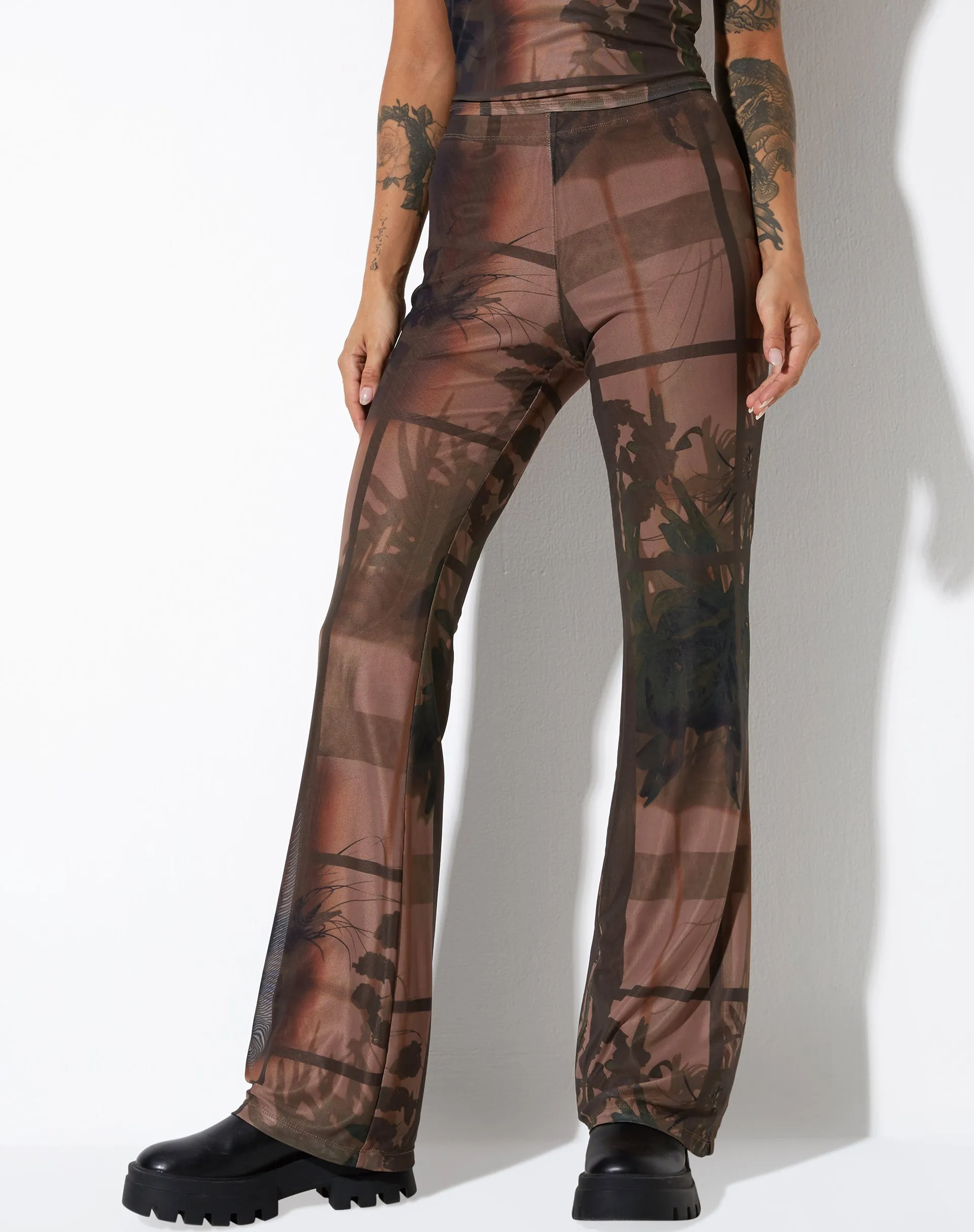 Agosta Flare Trouser in Photo Brown