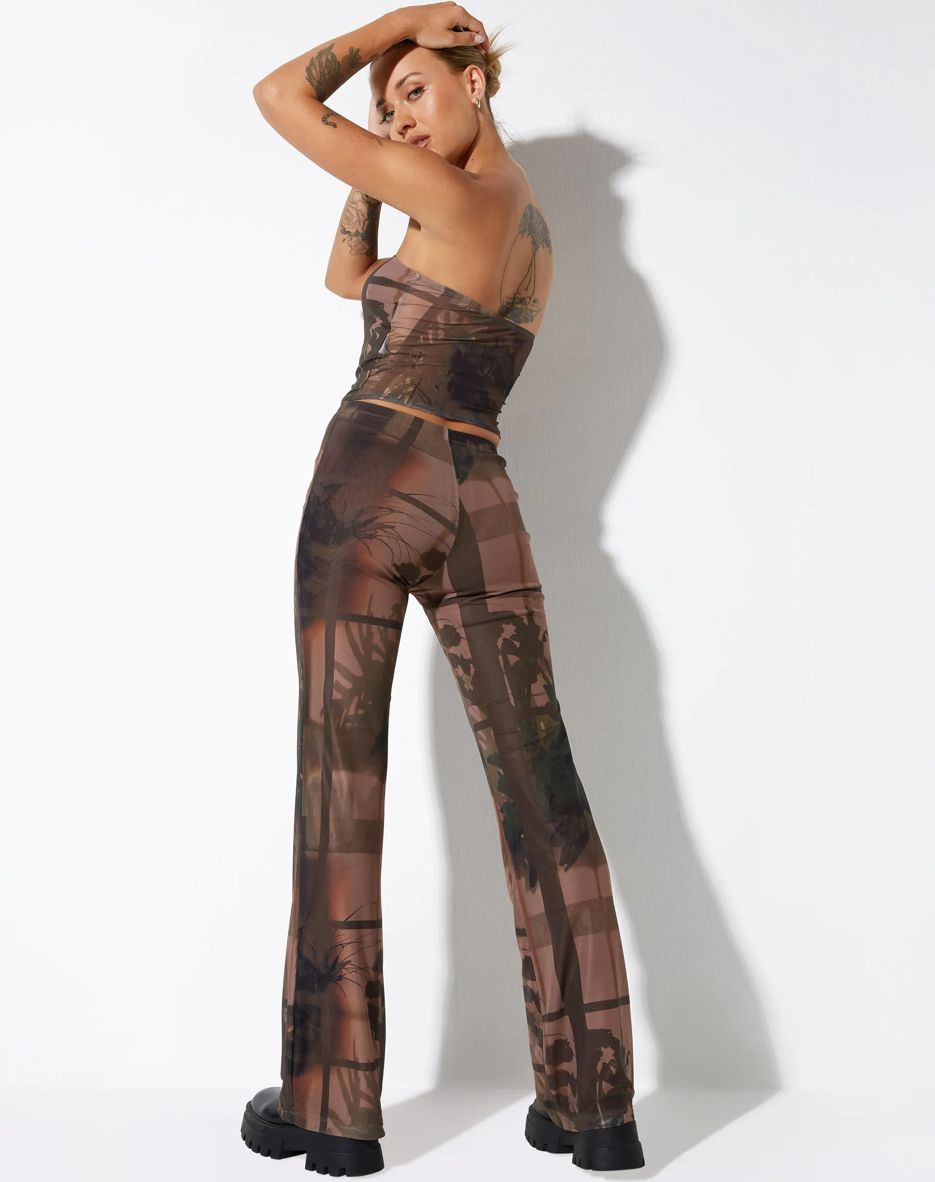 Agosta Flare Trouser in Photo Brown