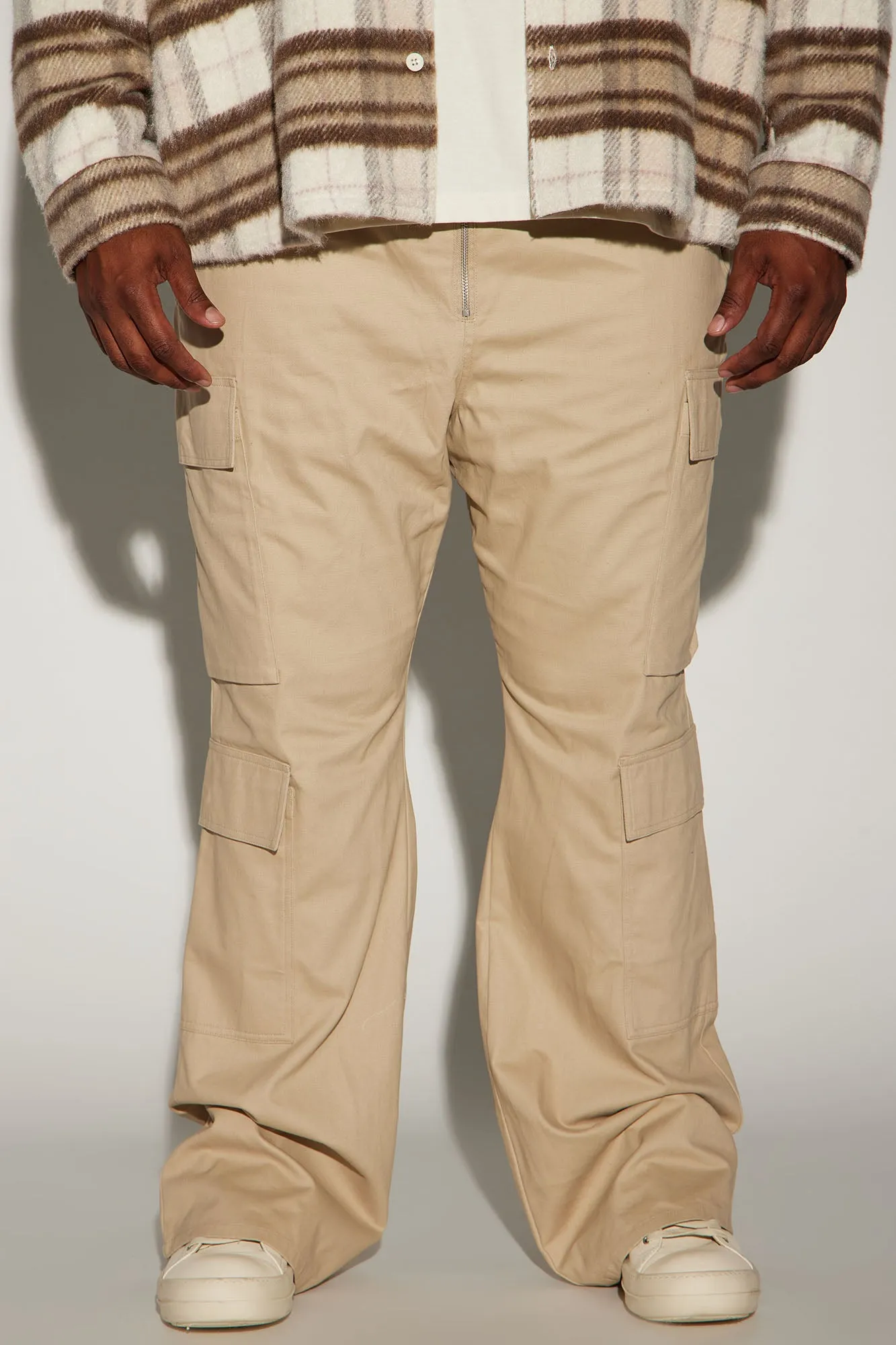 Alisos Twill Slim Flare Cargo Pants - Tan