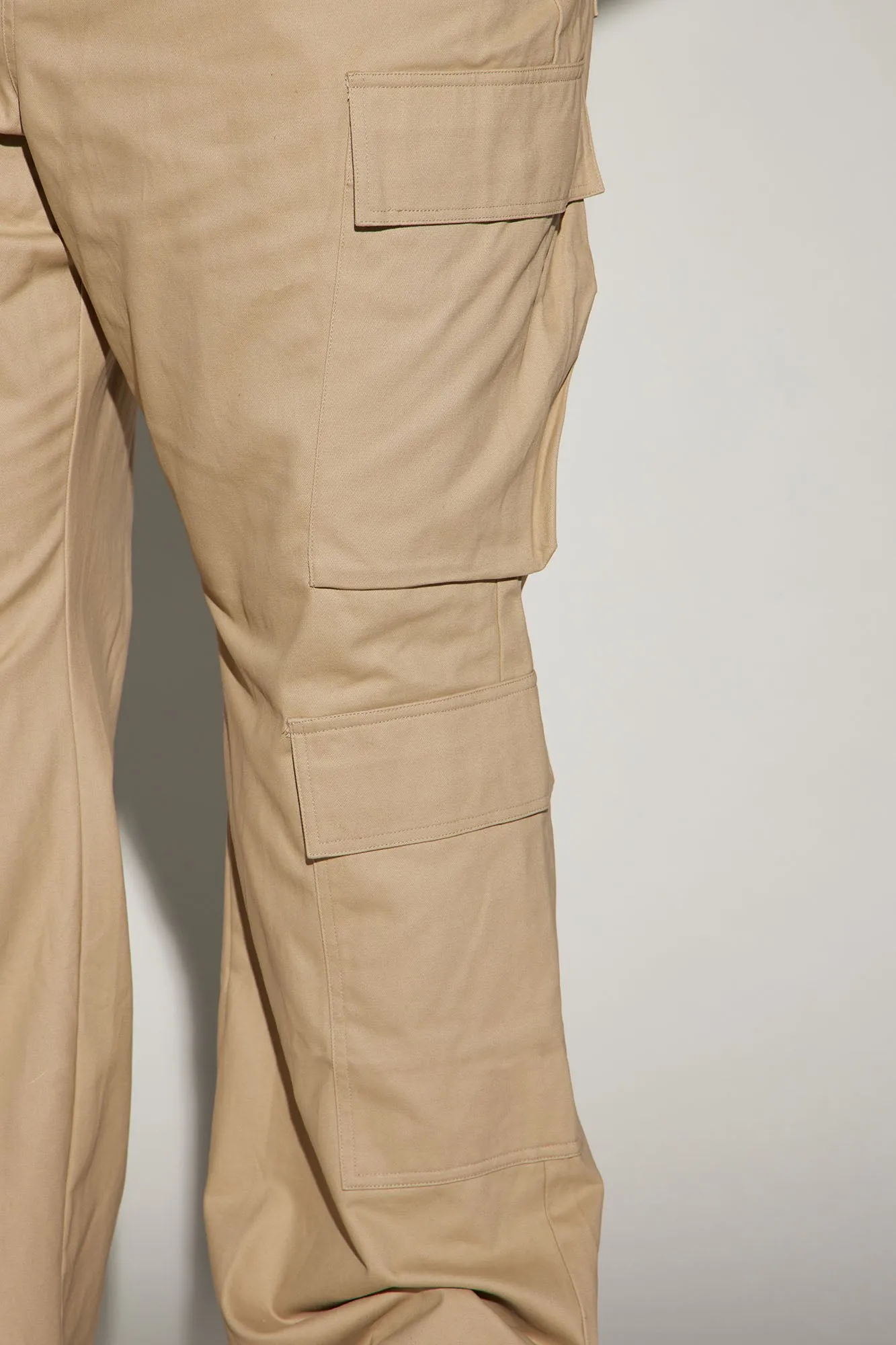 Alisos Twill Slim Flare Cargo Pants - Tan