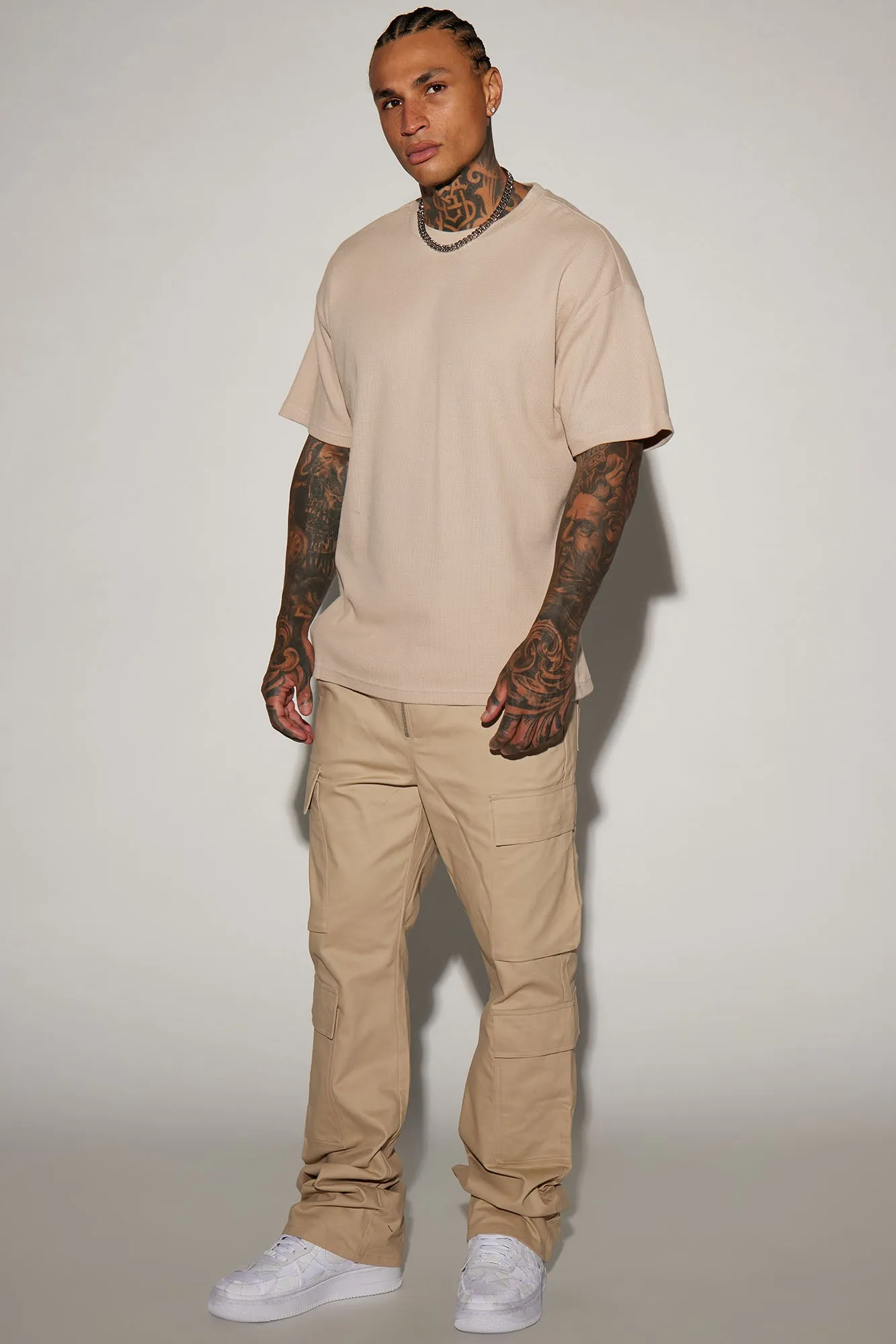 Alisos Twill Slim Flare Cargo Pants - Tan