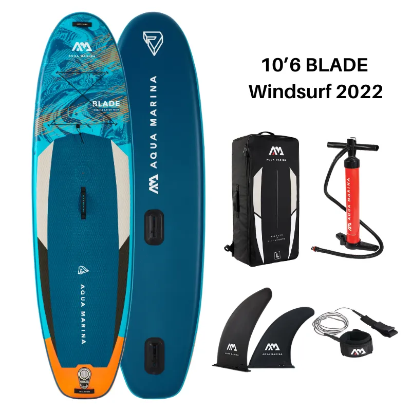 Aqua Marina 10’6″ Blade Windsurf 2022 Inflatable Paddle Board SUP   3m² Sail Rig Package