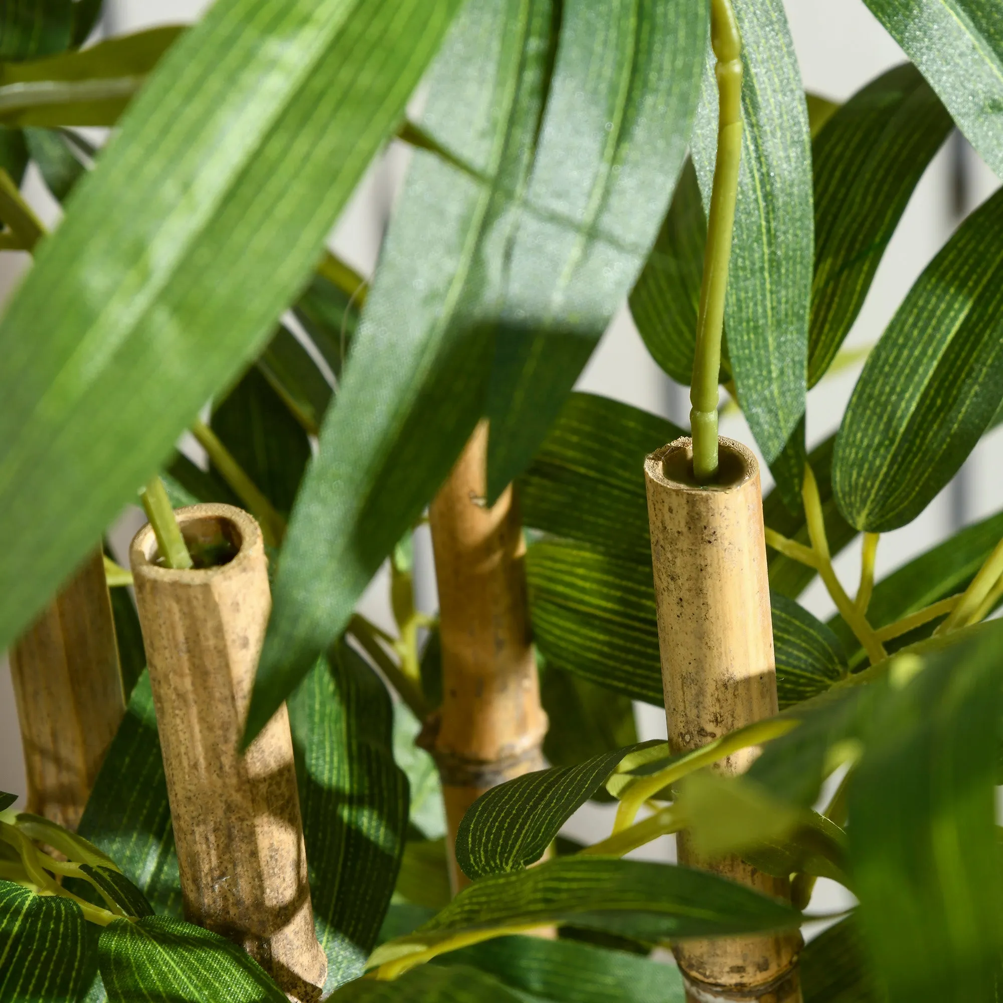 Artificial Plants Bamboo Tree in Pot Desk Fake Plants for Home Indoor Outdoor Decor, 15x15x60cm, Green