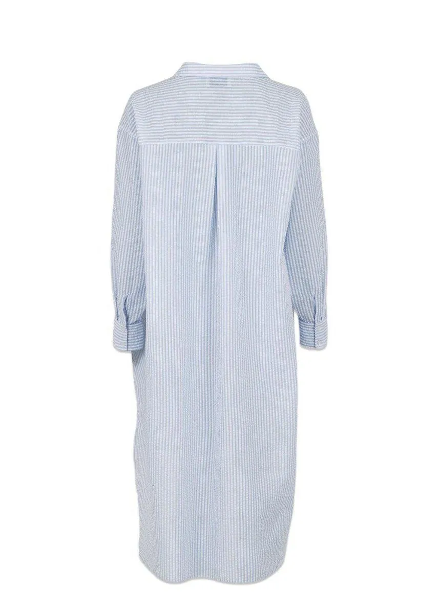 Astana Stripe Shirtdress - Light Blue