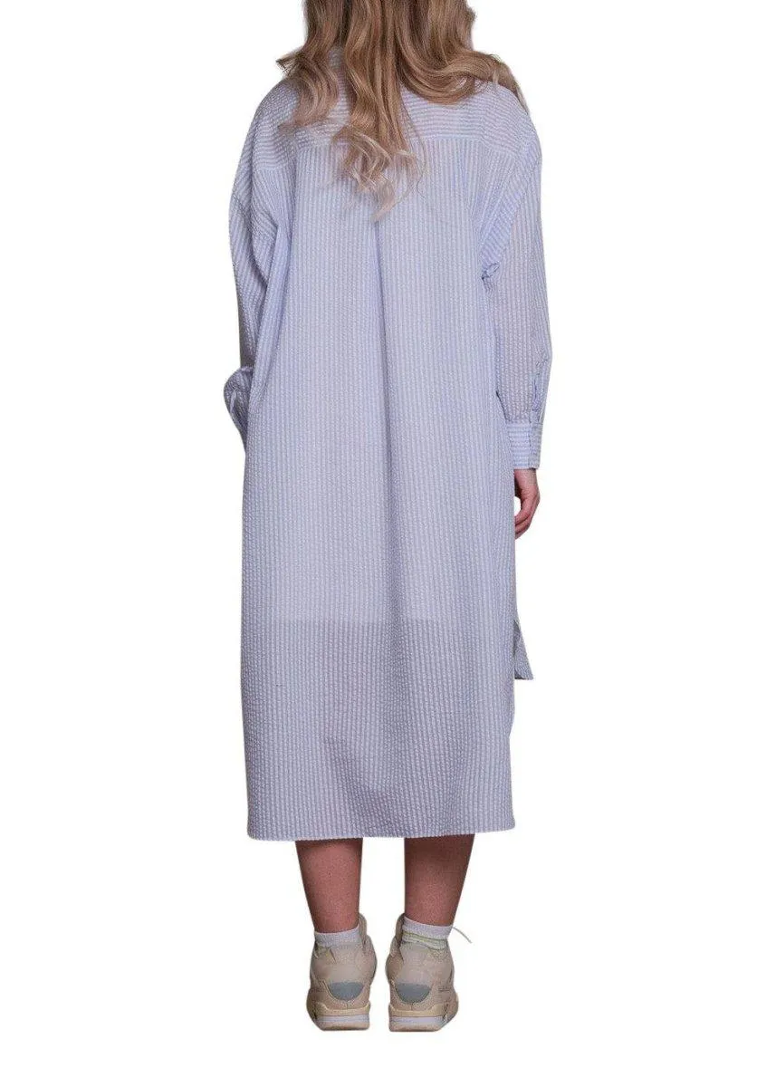 Astana Stripe Shirtdress - Light Blue