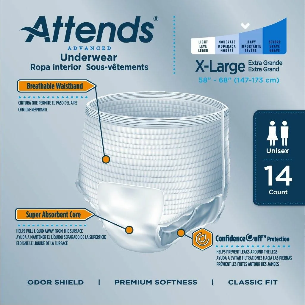 Attends Advanced Disposable Incontinence Underwear Children to Adults