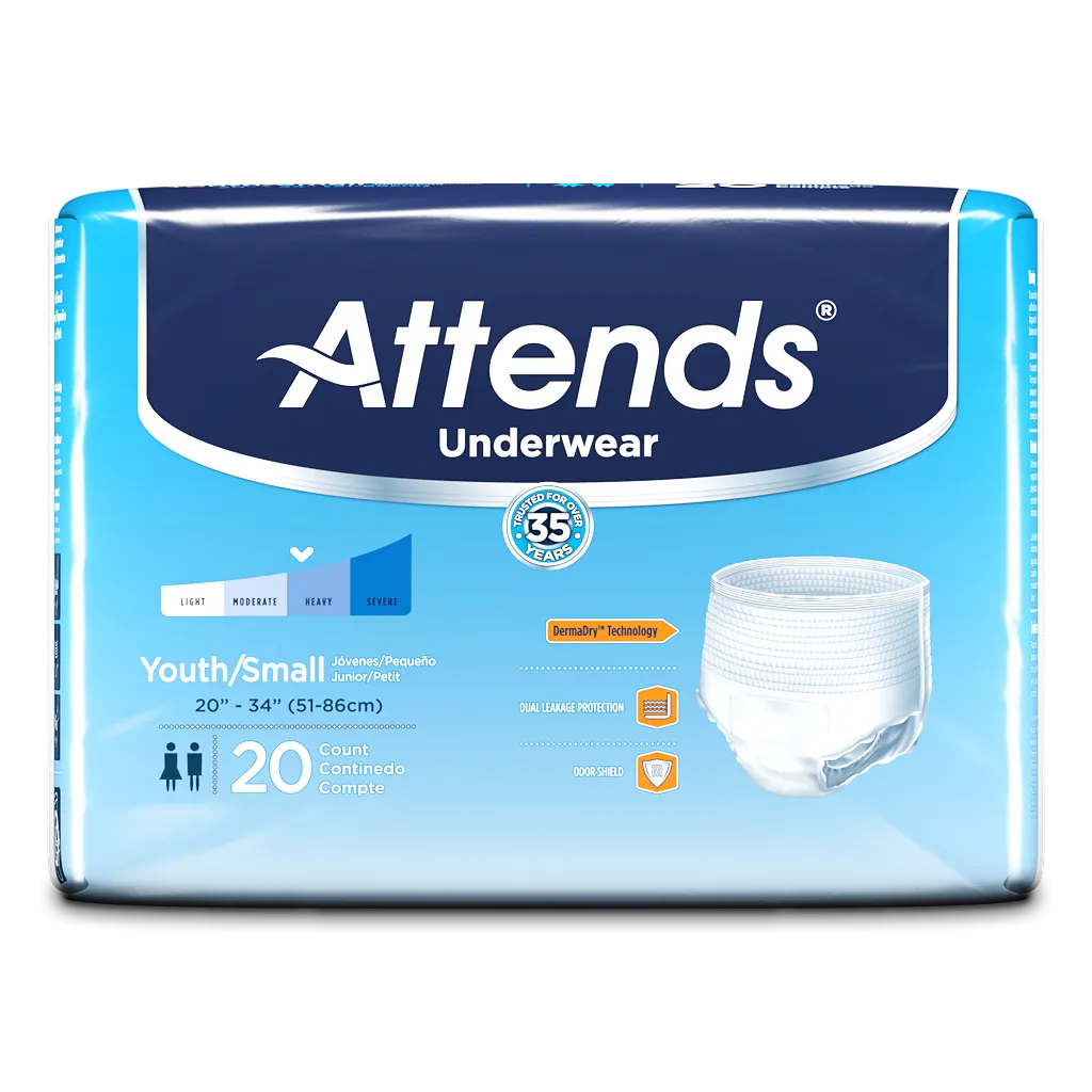 Attends Advanced Disposable Incontinence Underwear Children to Adults