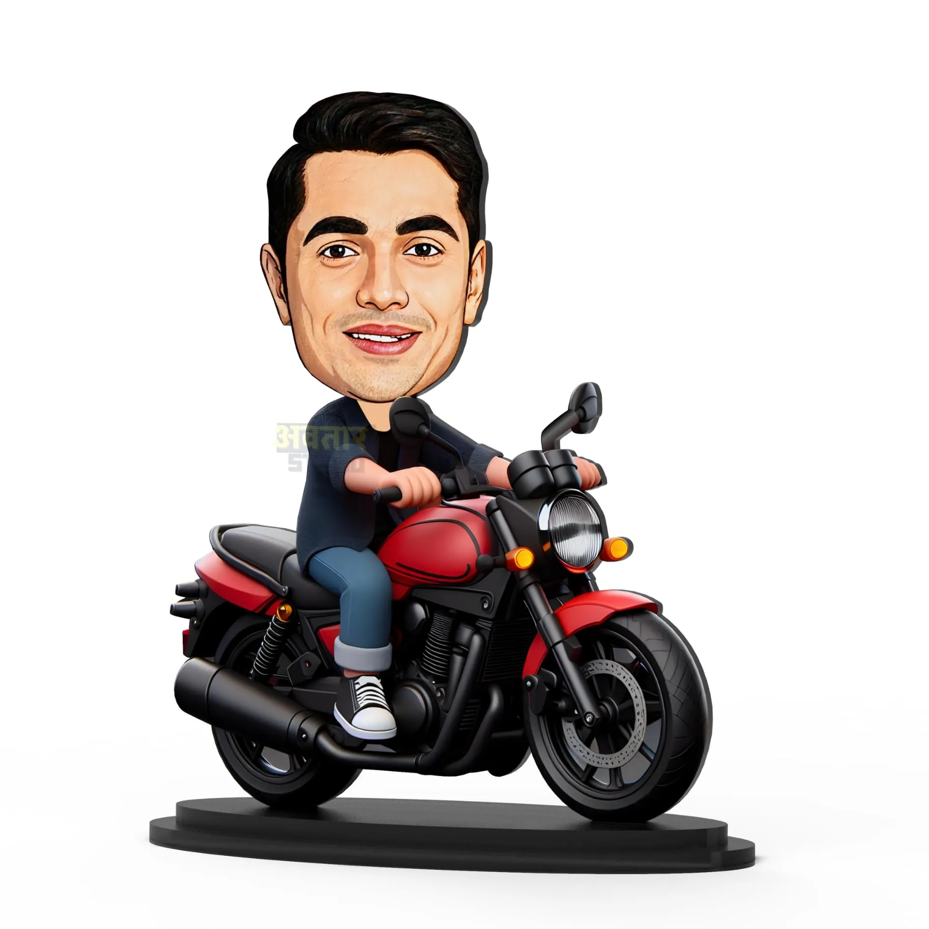 Avatar Studio Personalized Gift for Friends, Brother, BFF, Boyfriend, Father Character Caricature Photo Frame Unique Design Customized Gift for Friends & Family (Motorcycle Rider - 1)