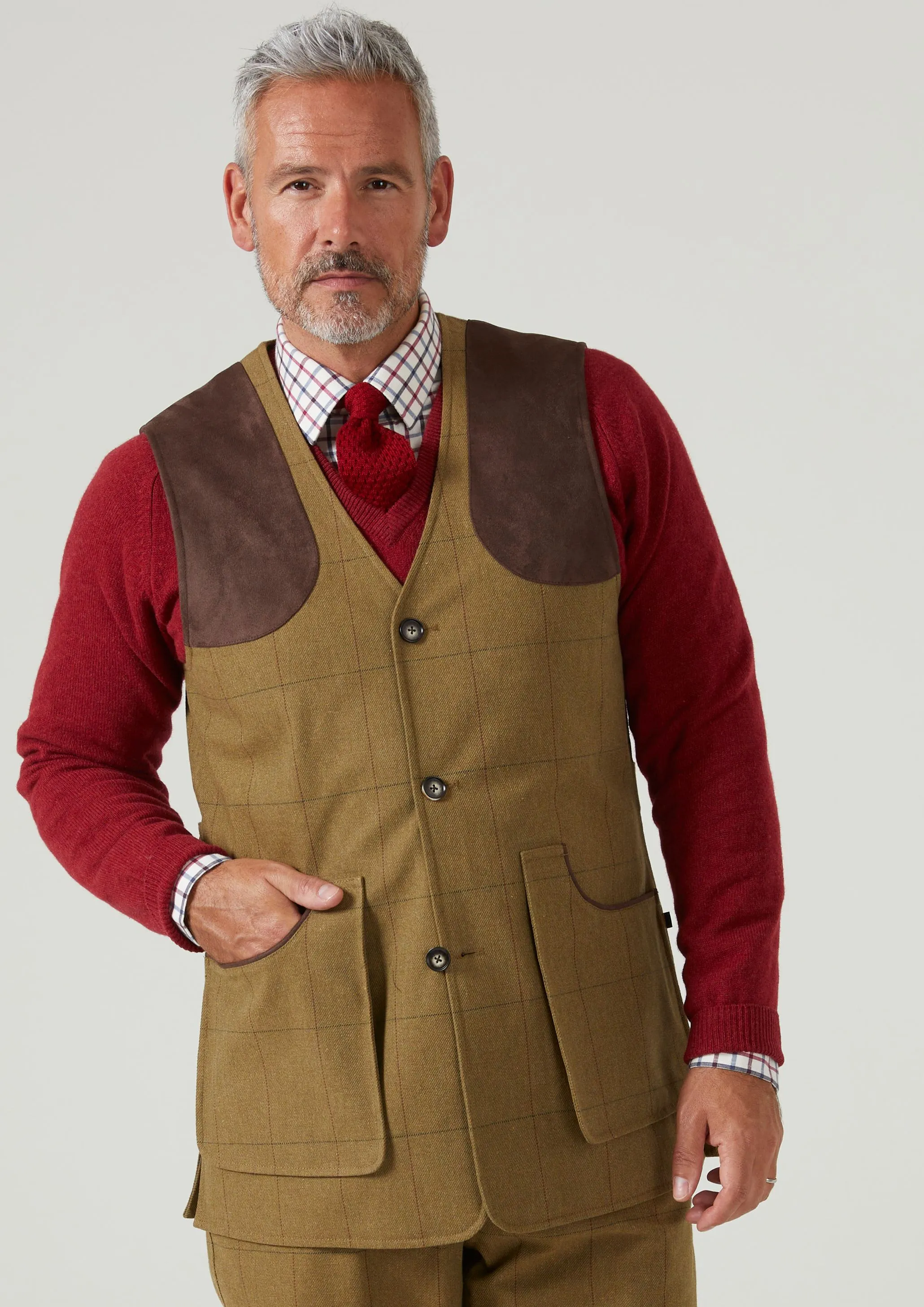 Axford Men's Waterproof Lightweight Shooting Waistcoat In Glen - Shooting Fit