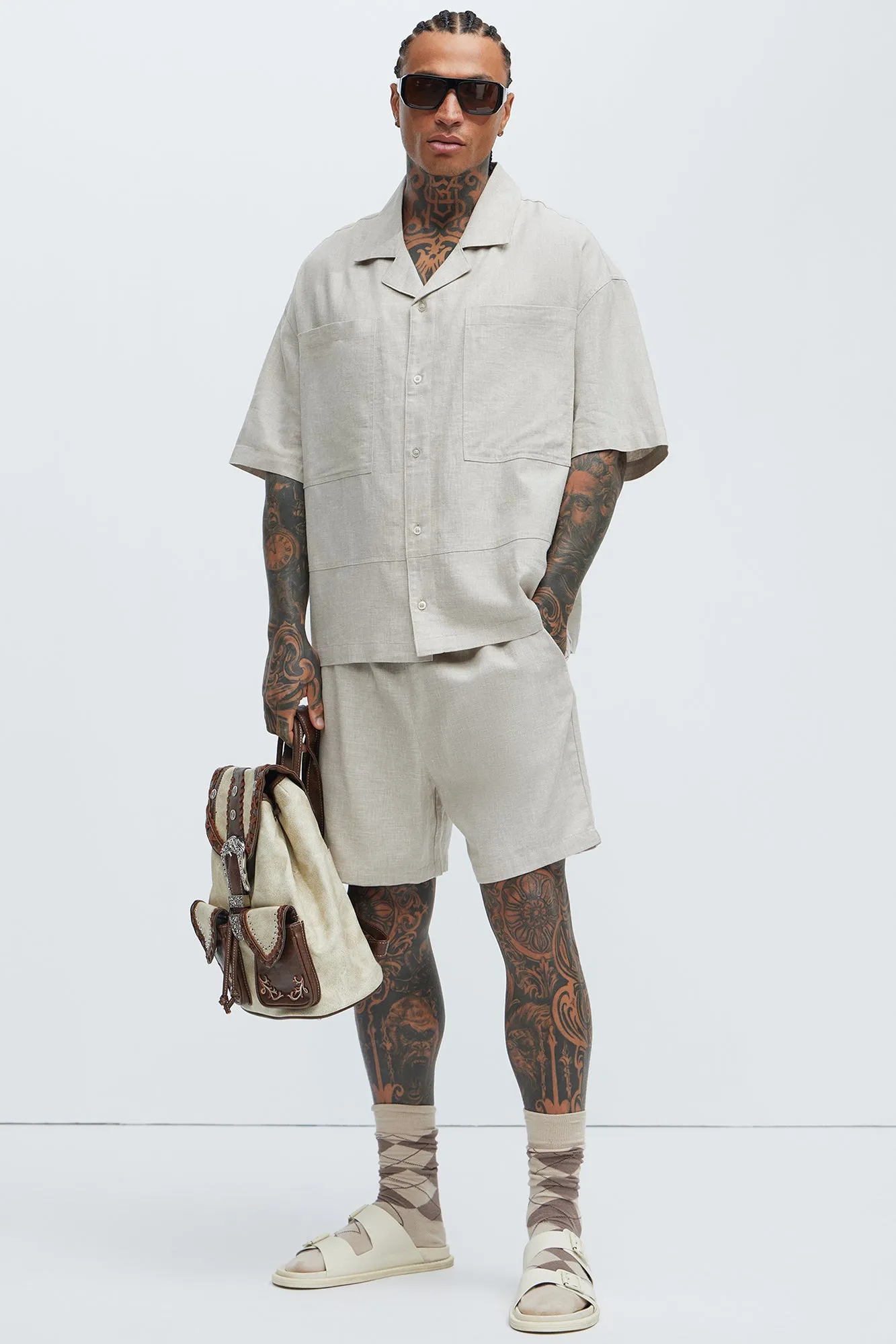 Bahamas Linen Cuban Shirt - Stone