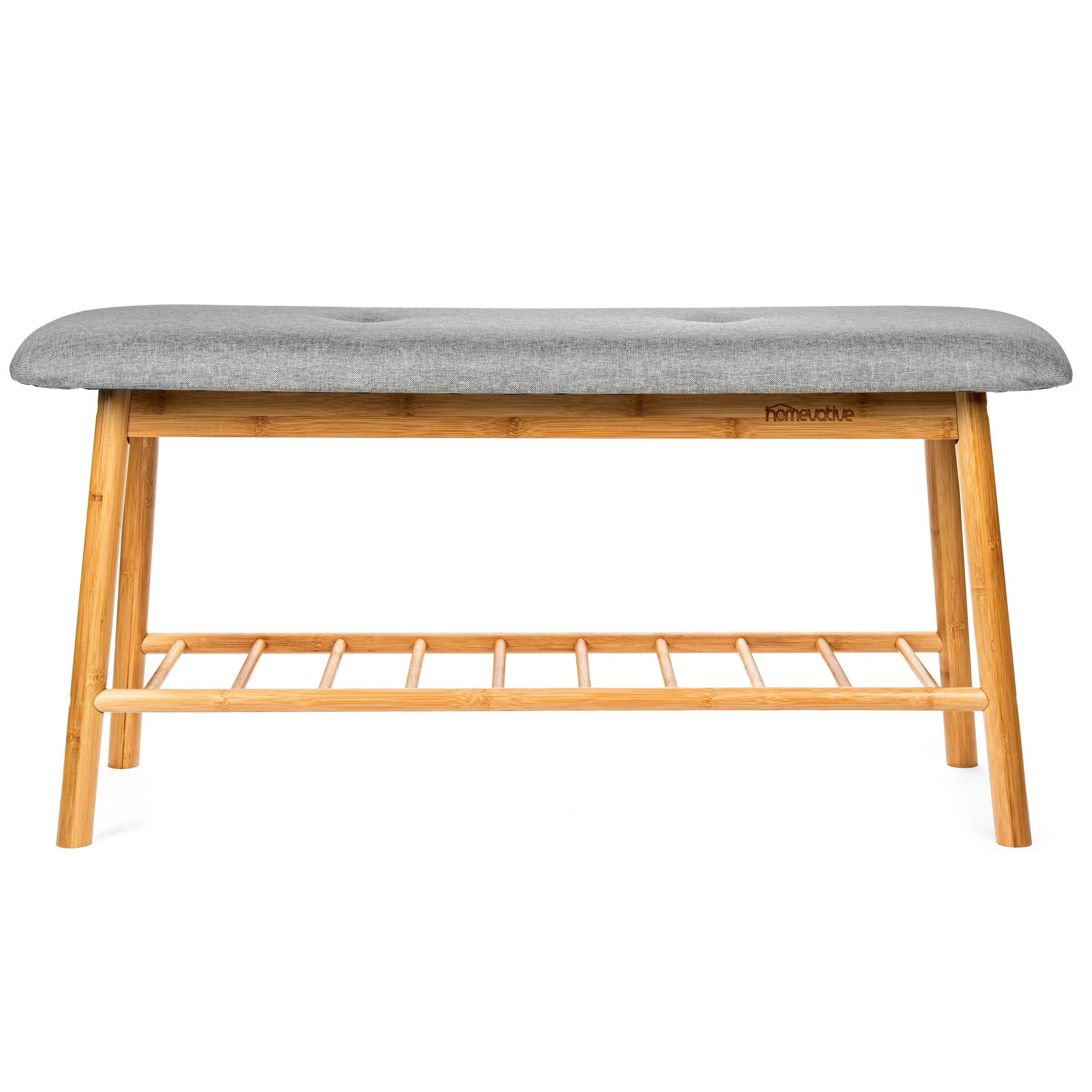 Bamboo Shoe Bench with Cushioned top