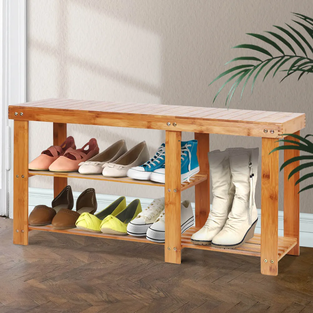 Bamboo Shoe Rack Bench