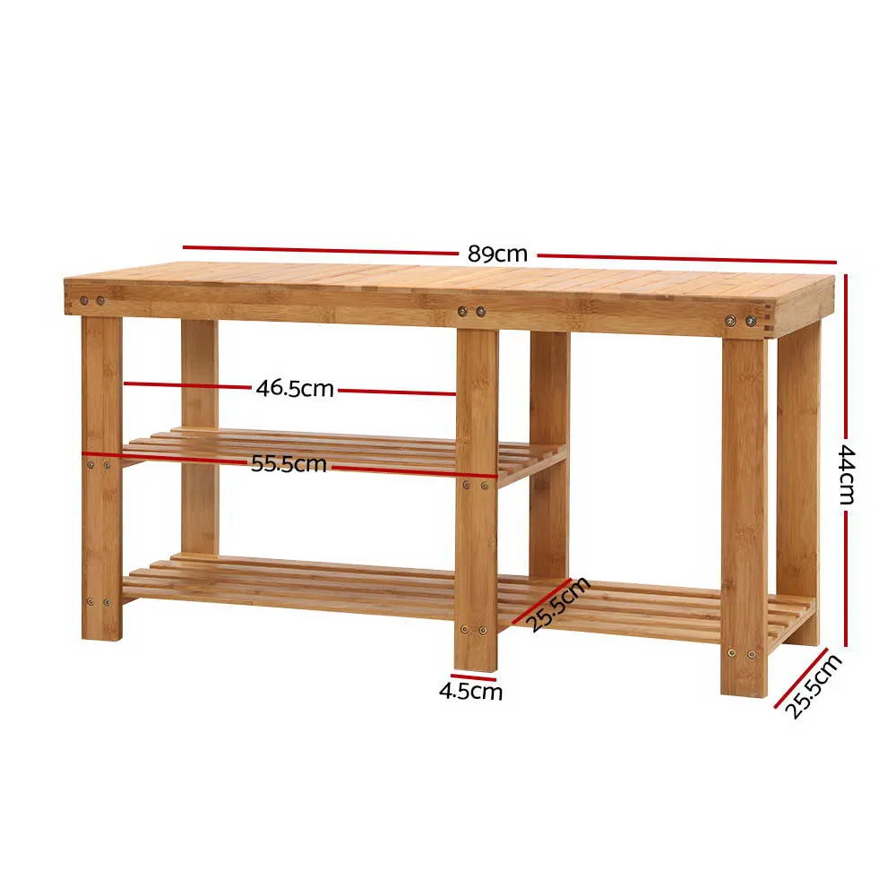 Bamboo Shoe Rack Bench