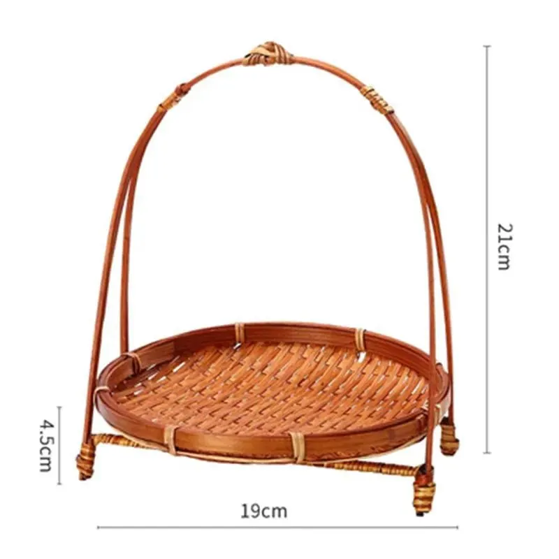 Bamboo Weaving Food Basket Rack - Chic Bamboo Food Storage and Kitchen Decor Tray