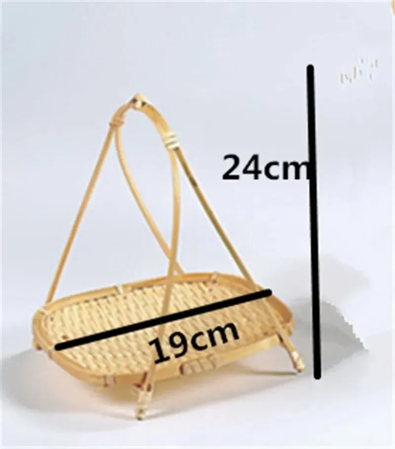 Bamboo Weaving Food Basket Rack - Chic Bamboo Food Storage and Kitchen Decor Tray