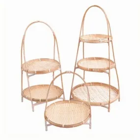 Bamboo Weaving Food Basket Rack - Chic Bamboo Food Storage and Kitchen Decor Tray