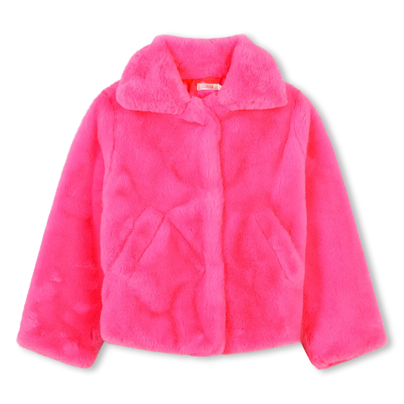 Billieblush Hot Pink Shearling Faux Coat