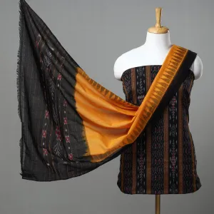 Black - 3pc Ikat Cotton Handloom Sambalpuri Dress Material 22