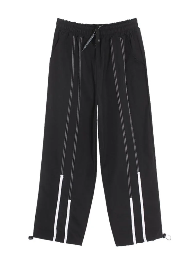 Black Aesthetic High Elastic Waist Oversized Pants