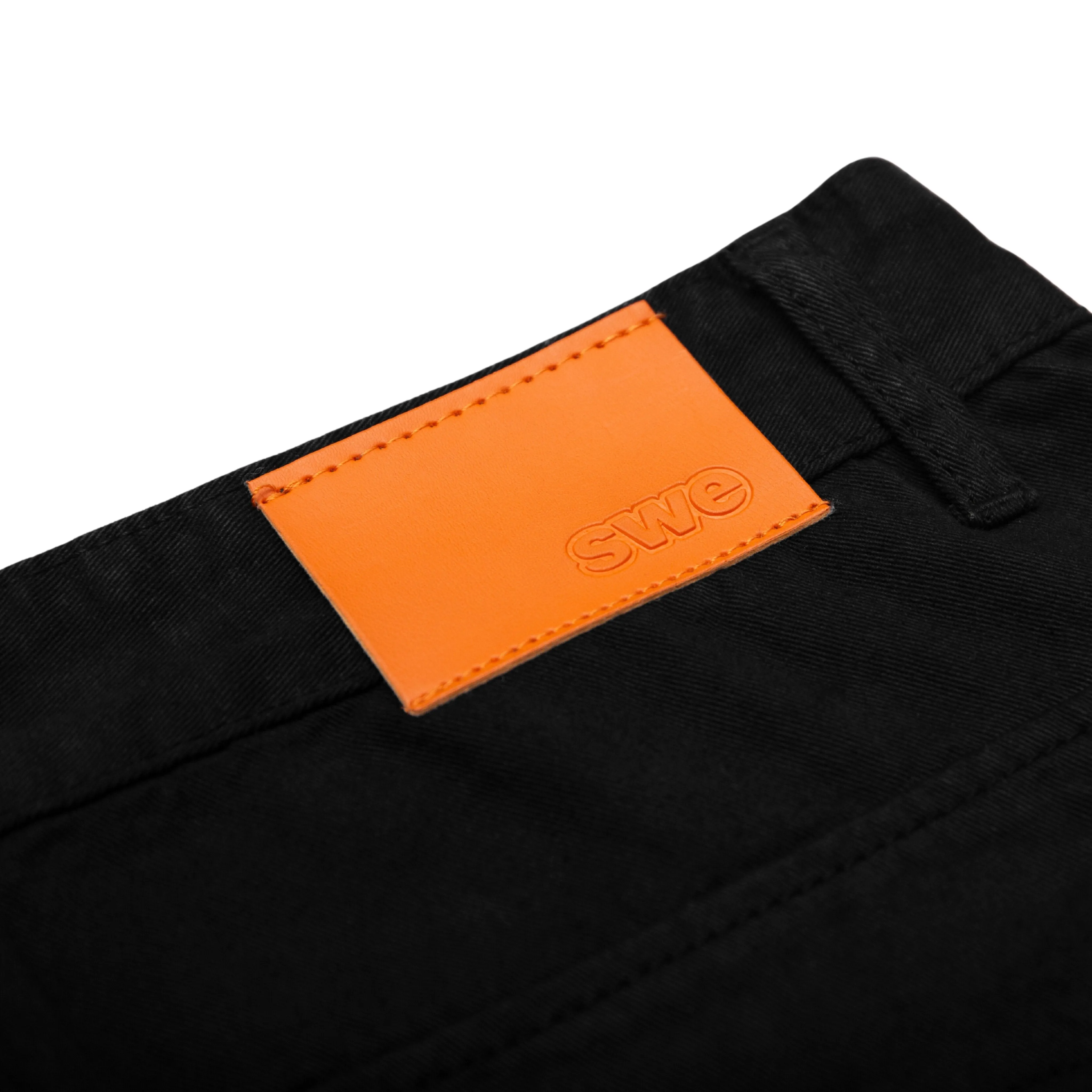 BUTTON CARGO PANTS - BLACK