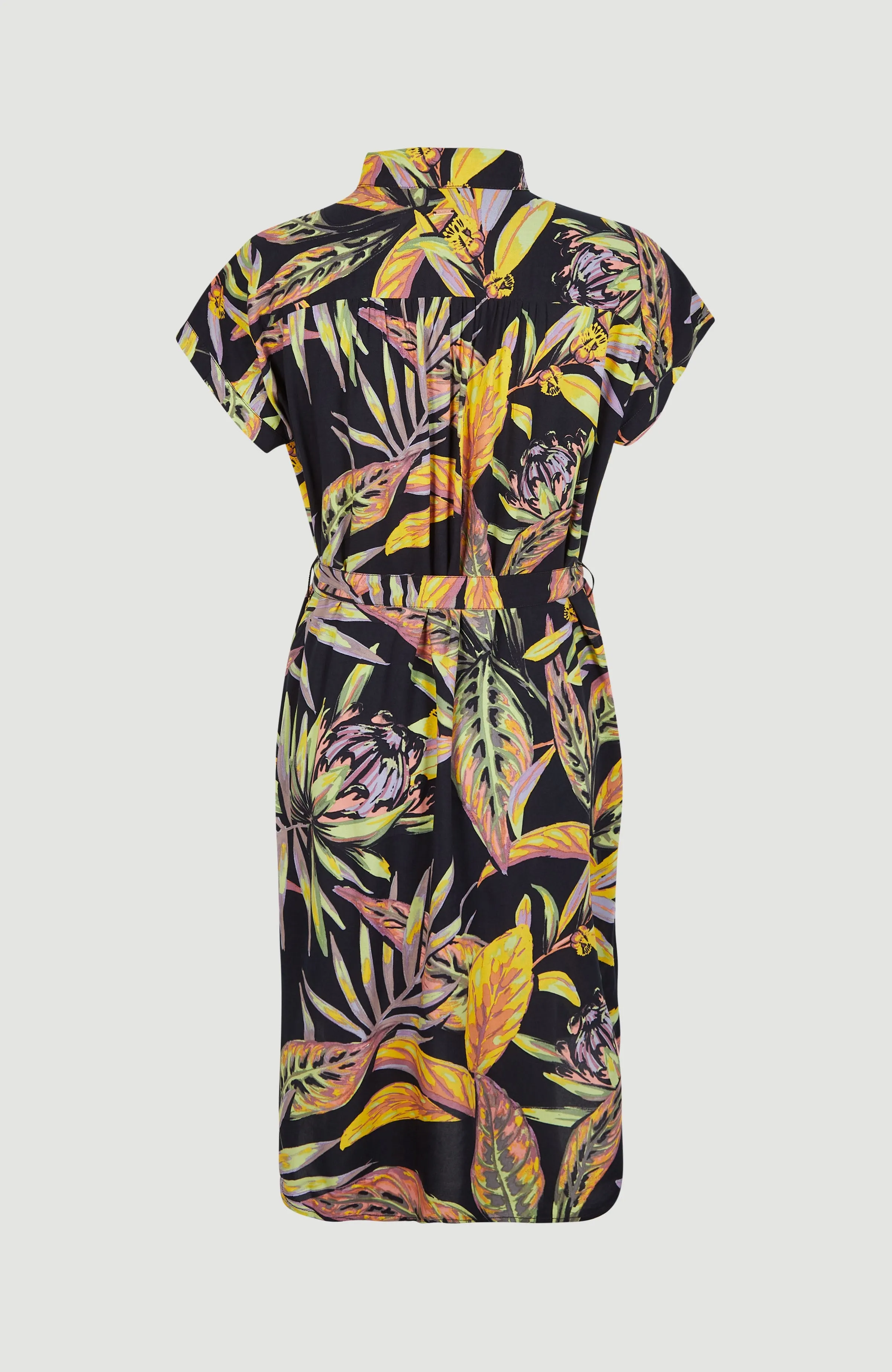 Cali Beach Shirt Dress | Black Tropical Flower