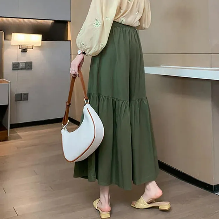 Casual High Waist Ruffle Wide Leg Flare Palazzo Pants