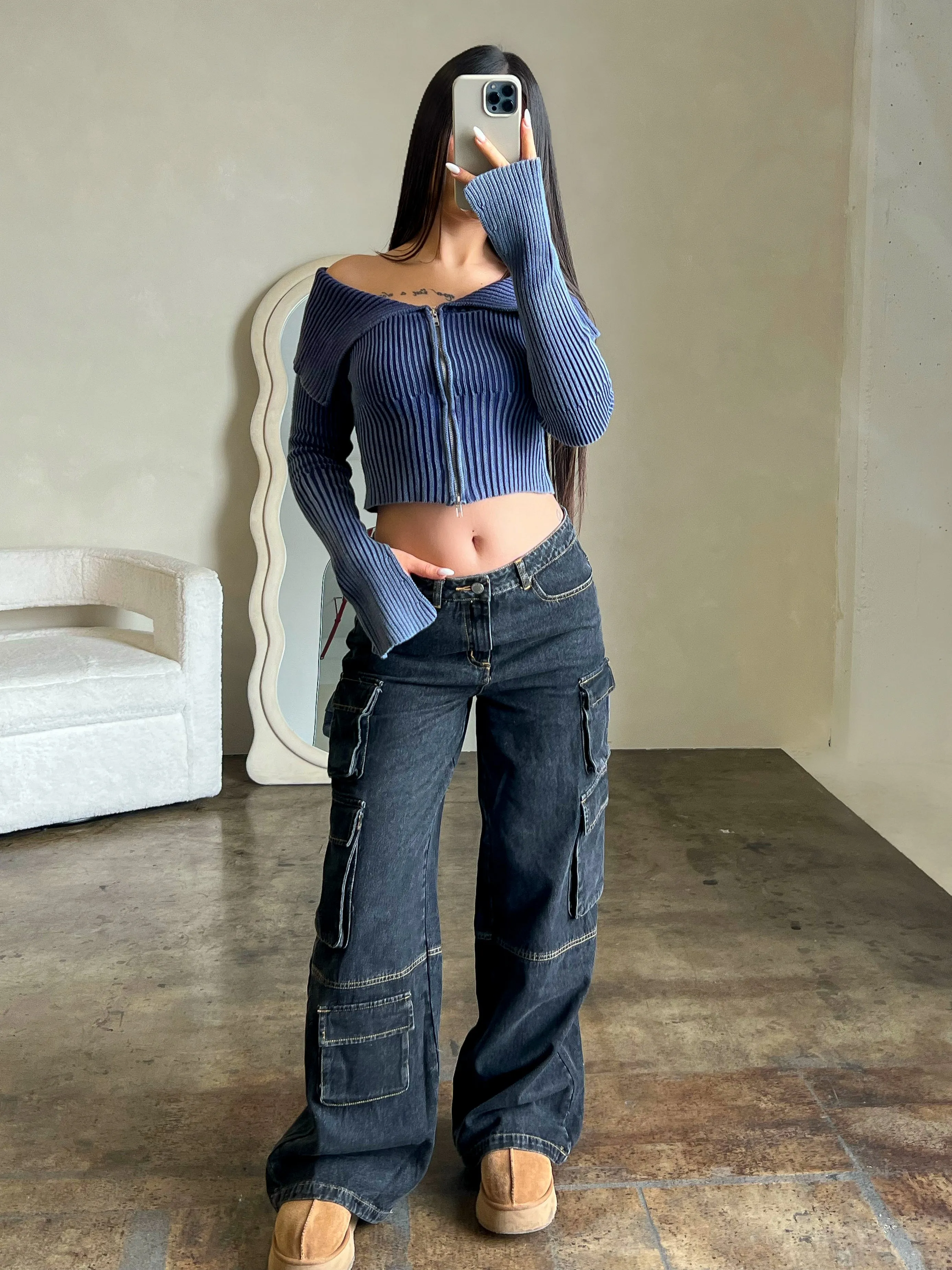 Cecilia Cargo Pants (Black)