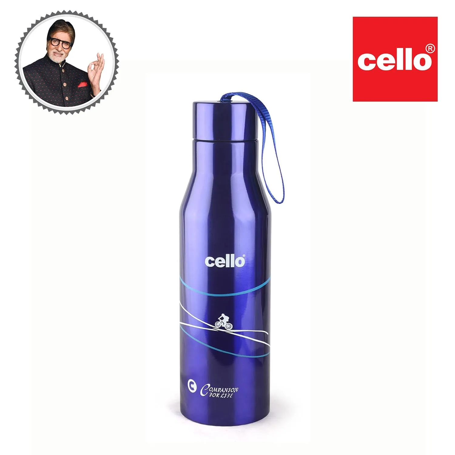 Cello Refresh Stainless Steel Double Walled Water Bottle, Hot and Cold