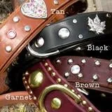 Celtic  Heart Single Layer Leather Dog Collar