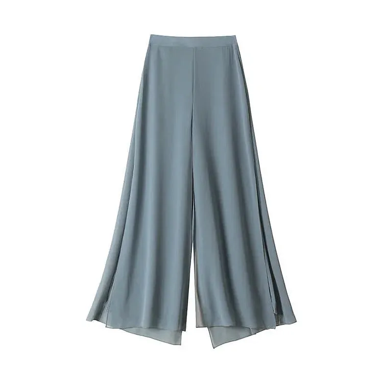 Chiffon High Waist Wide Leg Split Palazzo Pants