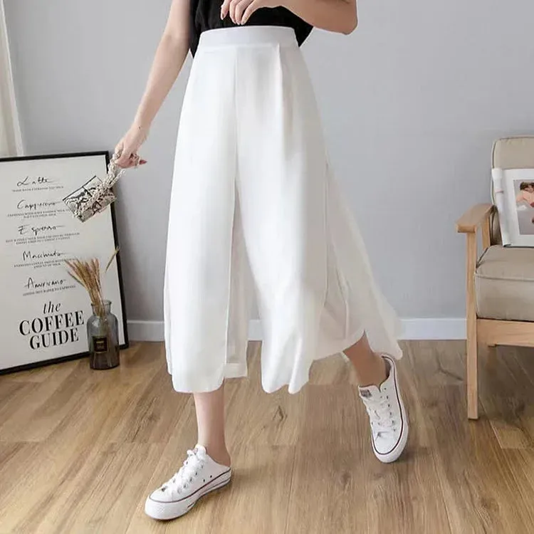 Chiffon High Waist Wide Leg Split Palazzo Pants