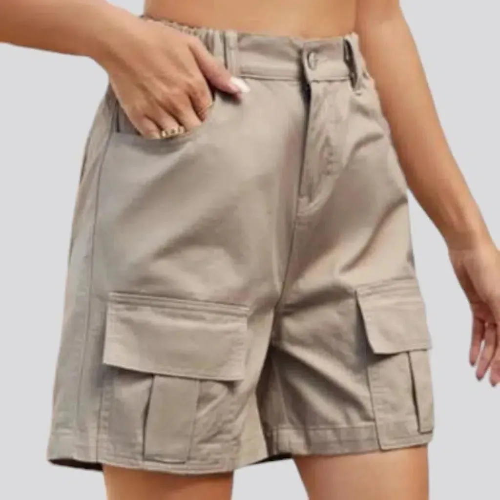 Color cargo jean shorts
 for women