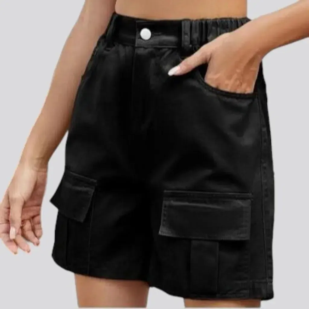 Color cargo jean shorts
 for women