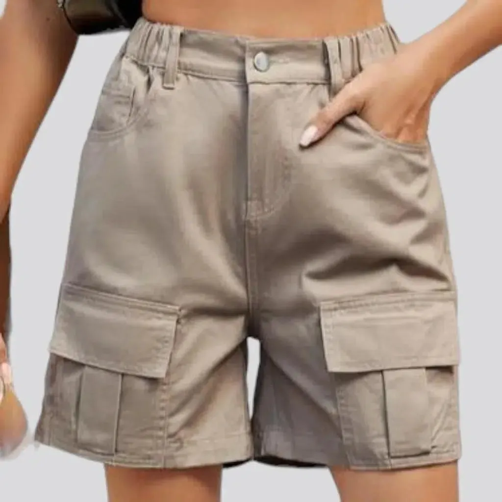 Color cargo jean shorts
 for women