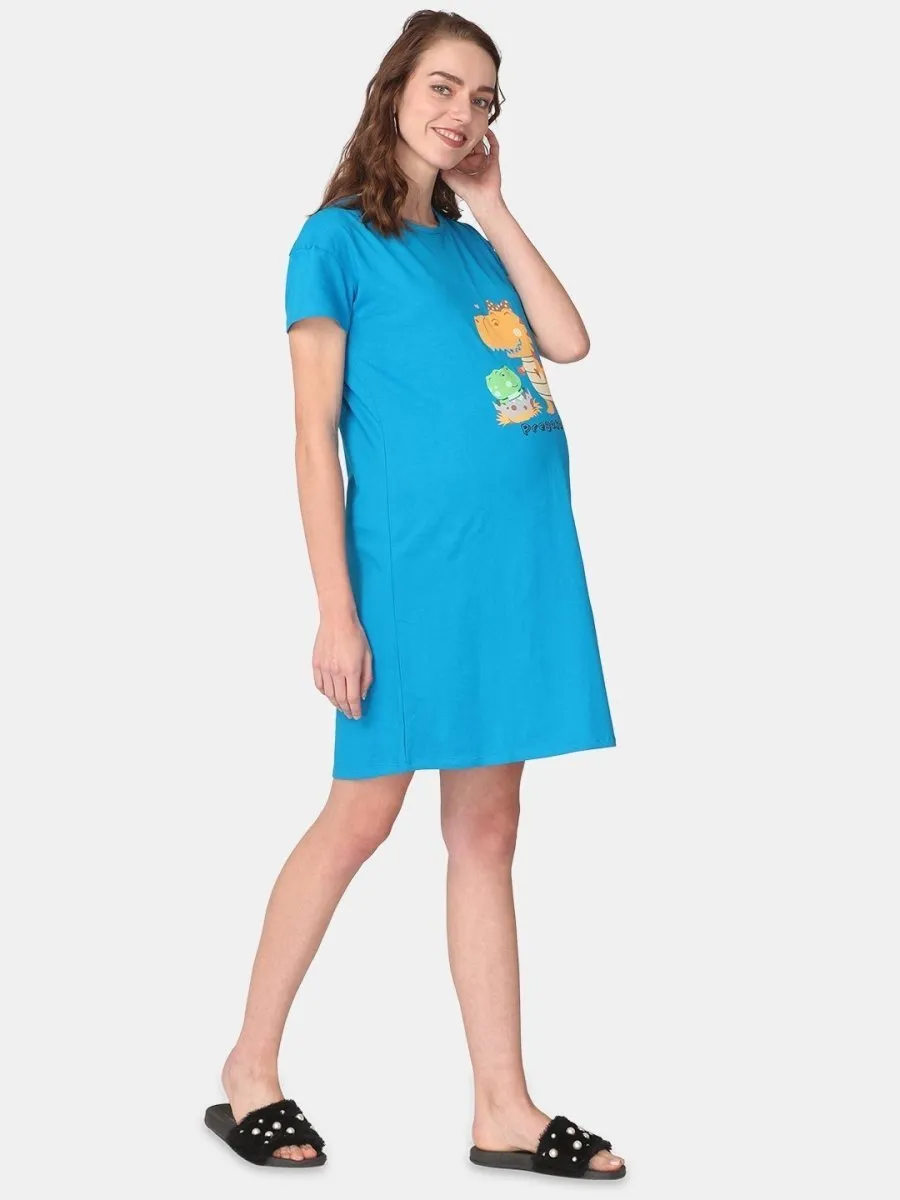 Combo Of Pregasaurus & Mommy To be Maternity T-Shirt Dress