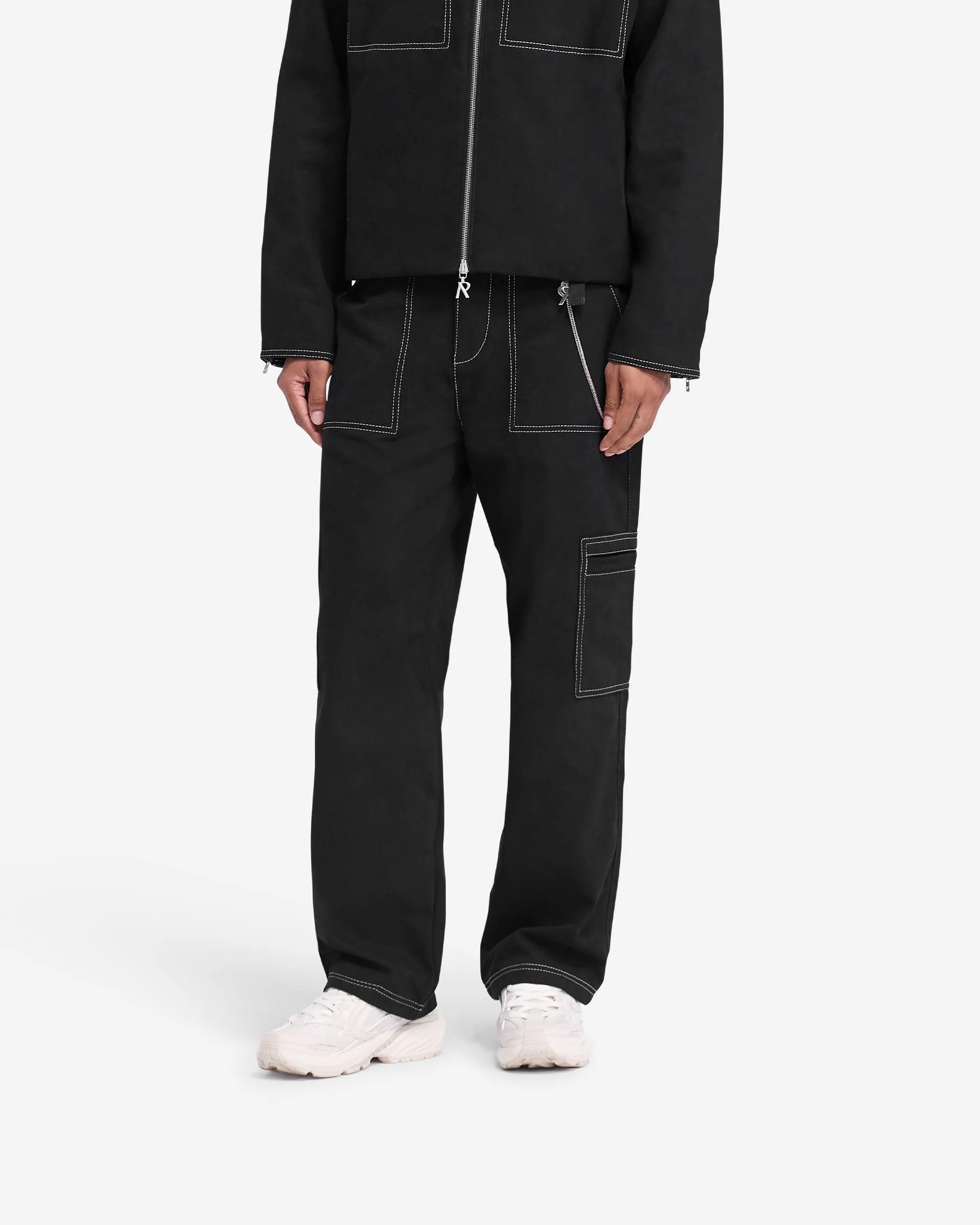 Contrast Stitch Pant - Jet Black