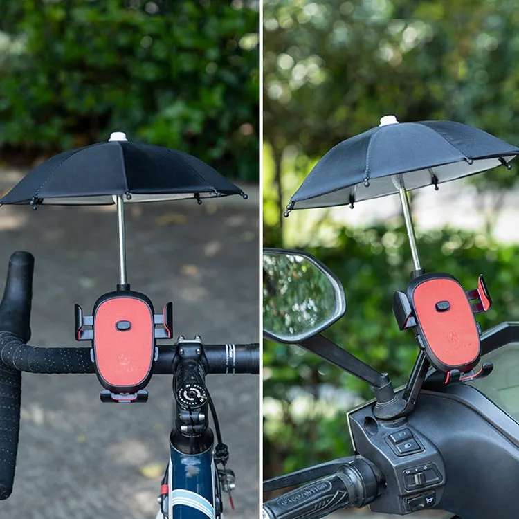 CYCLINGBOX BG-2935 Bicycle Mobile Phone Bracket With Umbrella Waterproof Navigation Electric Car Mobile Phone Frame, Style: Handlebar Installation (Black)