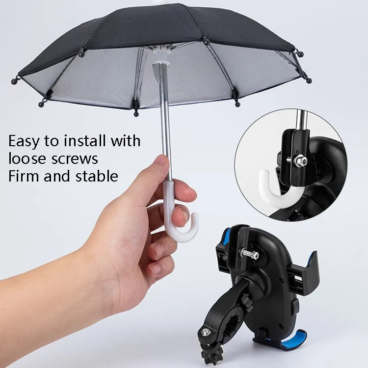 CYCLINGBOX BG-2935 Bicycle Mobile Phone Bracket With Umbrella Waterproof Navigation Electric Car Mobile Phone Frame, Style: Handlebar Installation (Black)