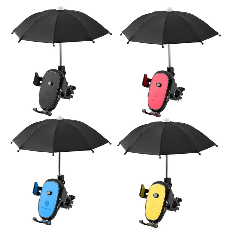 CYCLINGBOX BG-2935 Bicycle Mobile Phone Bracket With Umbrella Waterproof Navigation Electric Car Mobile Phone Frame, Style: Handlebar Installation (Yellow)